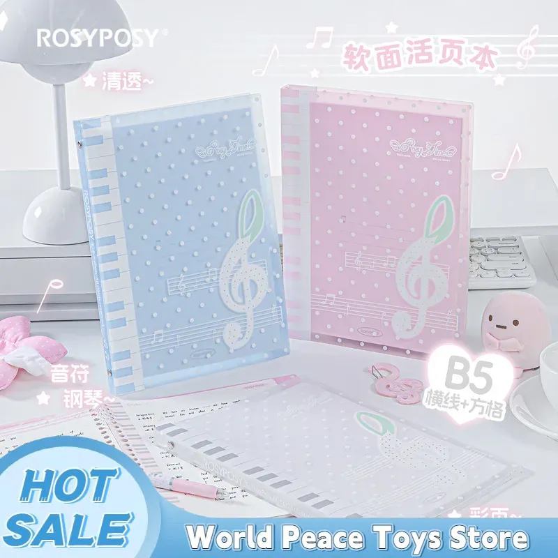Blank Sheet Music Notebook - Rosyposy Melody Gevşek Yapraklı Defter Yumuşak